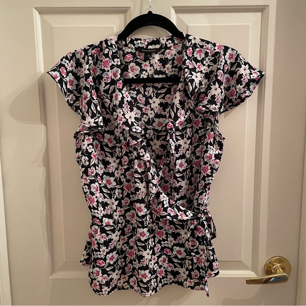 Banana Republic Floral Wrap Top